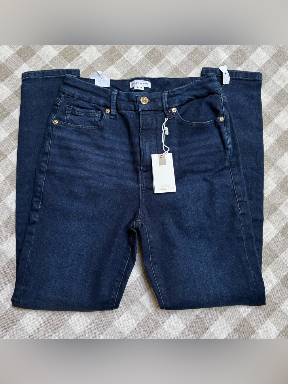Good American Dark Indigo High-Rise Skinny Jeans